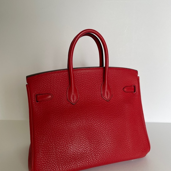 Birkin 25 Red Square Stamp P Togo - Picture 2 of 10